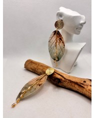 EDICIÓN LIMITADA pendientes artesanos de hoja natural esqueletizada