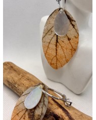 EDICIÓN LIMITADA pendientes artesanos de hoja natural esqueletizada