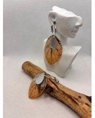EDICIÓN LIMITADA pendientes artesanos de hoja natural esqueletizada