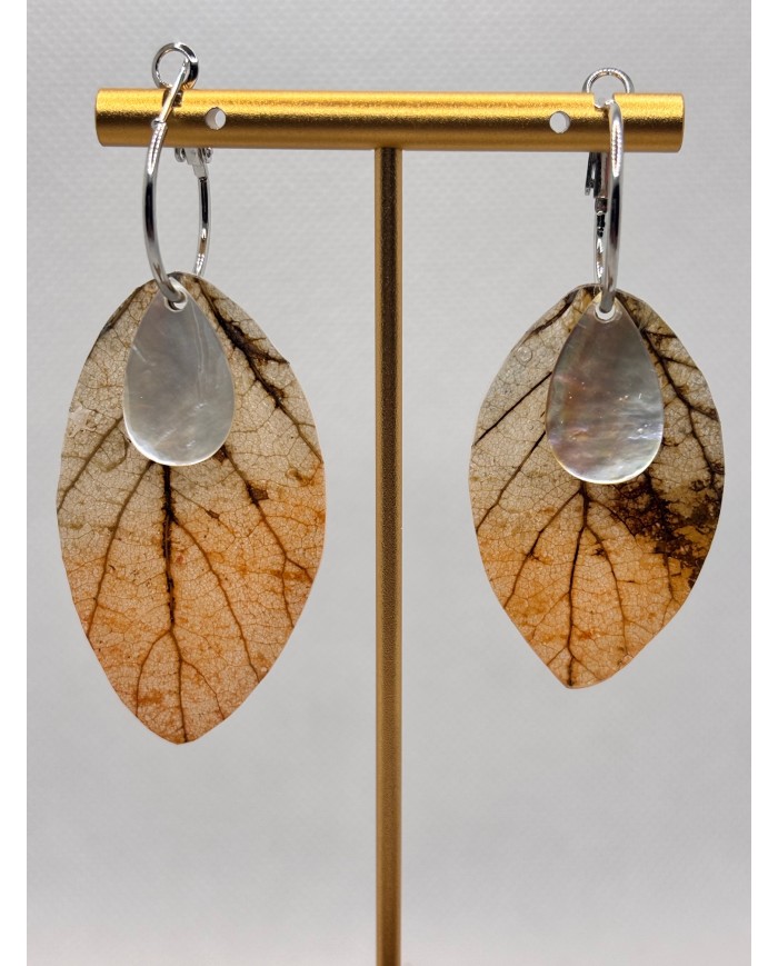 EDICIÓN LIMITADA pendientes artesanos de hoja natural esqueletizada