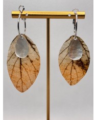 EDICIÓN LIMITADA pendientes artesanos de hoja natural esqueletizada