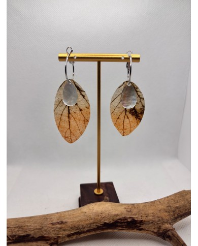 EDICIÓN LIMITADA pendientes artesanos de hoja natural esqueletizada