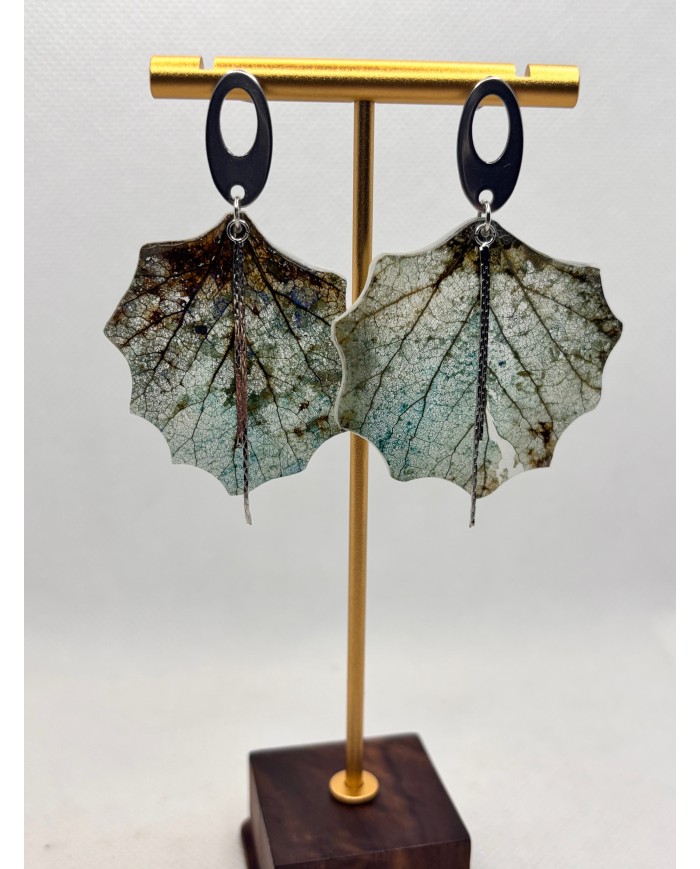 EDICIÓN LIMITADA pendientes artesanos de hoja natural