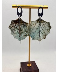 EDICIÓN LIMITADA pendientes artesanos de hoja natural esqueletizada