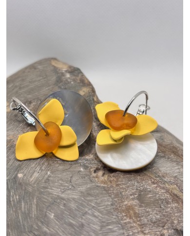 PENDIENTES ARTESANOS DE CRISTAL MARINO