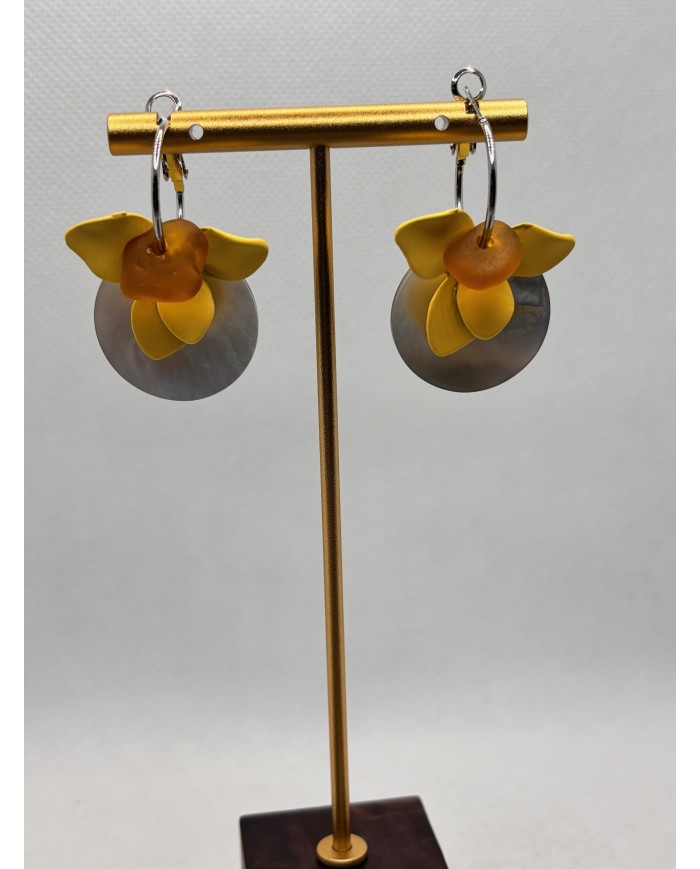 PENDIENTES ARTESANOS DE CRISTAL MARINO