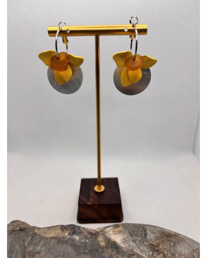 PENDIENTES ARTESANOS DE CRISTAL MARINO