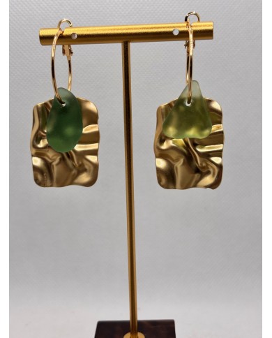 PENDIENTES ARTESANOS DE CRISTAL MARINO