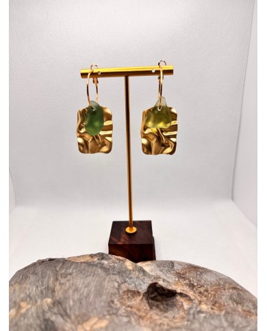 PENDIENTES ARTESANOS DE CRISTAL MARINO