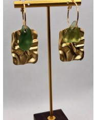 PENDIENTES ARTESANOS DE CRISTAL MARINO