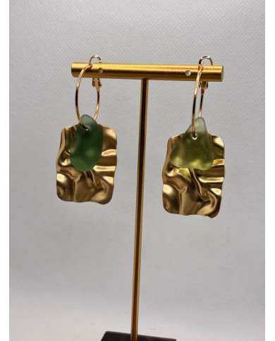 PENDIENTES ARTESANOS DE CRISTAL MARINO