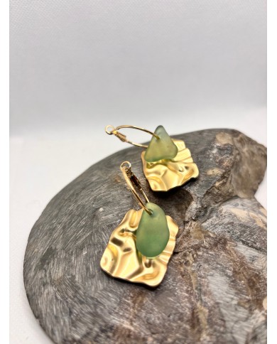 PENDIENTES ARTESANOS DE CRISTAL MARINO