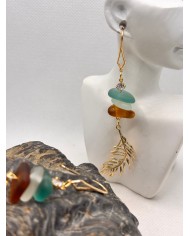 PENDIENTES ARTESANOS DE CRISTAL MARINO