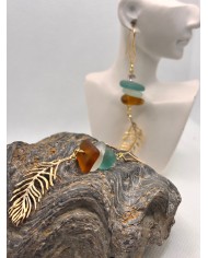 PENDIENTES ARTESANOS DE CRISTAL MARINO