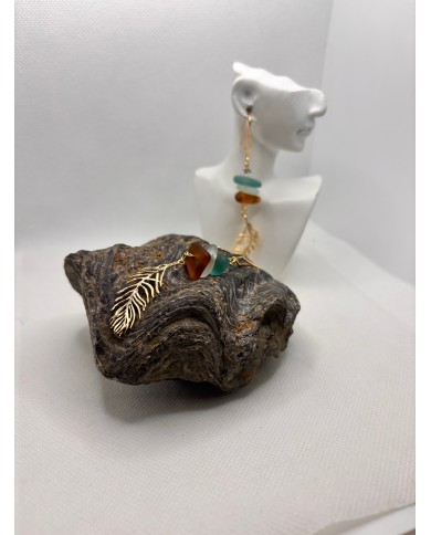 PENDIENTES ARTESANOS DE CRISTAL MARINO