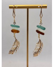 PENDIENTES ARTESANOS DE CRISTAL MARINO