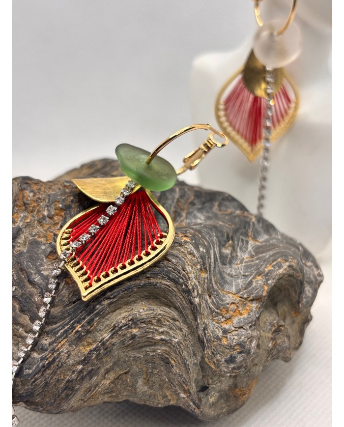 PENDIENTES ARTESANOS DE CRISTAL MARINO