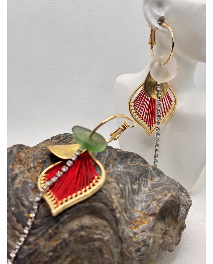 PENDIENTES ARTESANOS DE CRISTAL MARINO