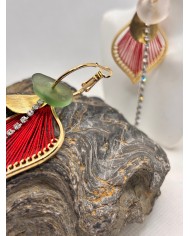 PENDIENTES ARTESANOS DE CRISTAL MARINO