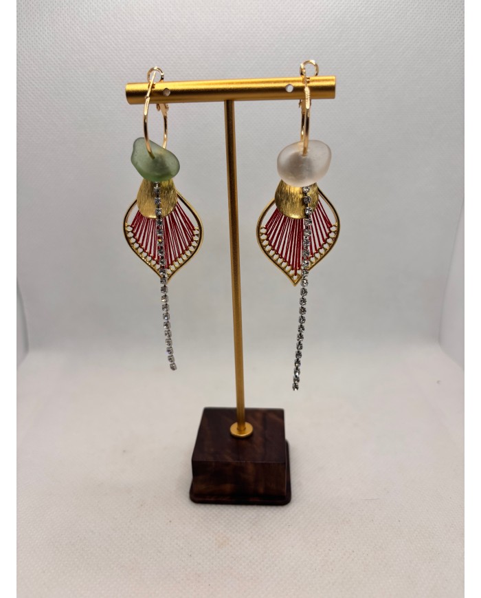 PENDIENTES ARTESANOS DE CRISTAL MARINO