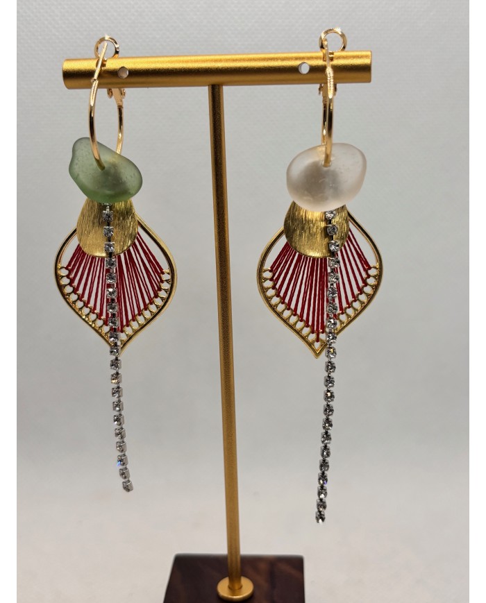 PENDIENTES ARTESANOS DE CRISTAL MARINO