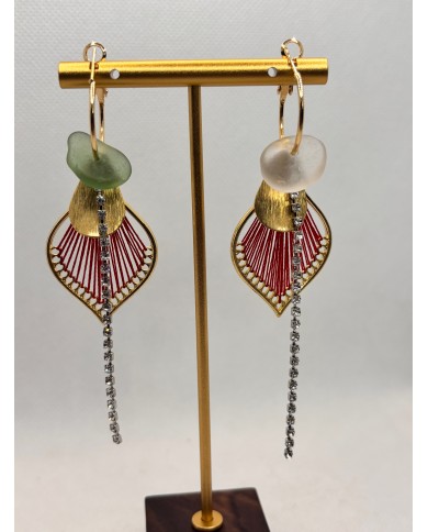 PENDIENTES ARTESANOS DE CRISTAL MARINO