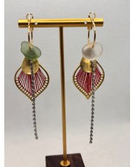 PENDIENTES ARTESANOS DE CRISTAL MARINO