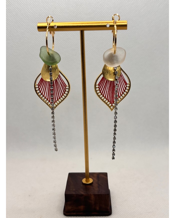 PENDIENTES ARTESANOS DE CRISTAL MARINO