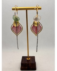 PENDIENTES ARTESANOS DE CRISTAL MARINO