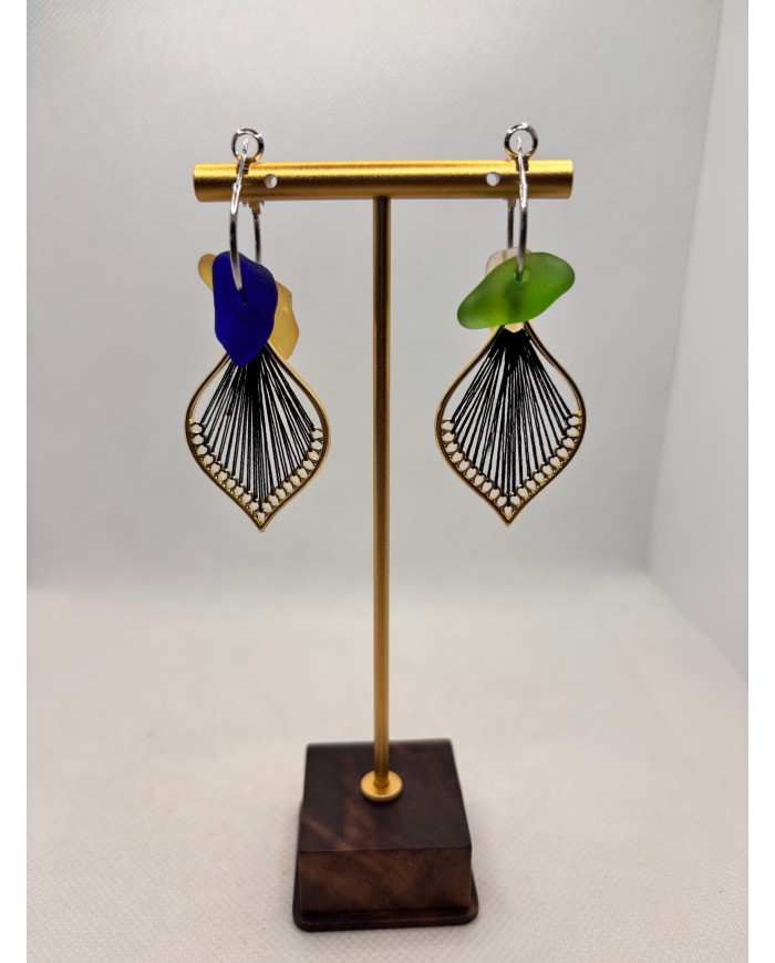 PENDIENTES ARTESANOS DE CRISTAL MARINO