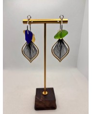 PENDIENTES ARTESANOS DE CRISTAL MARINO