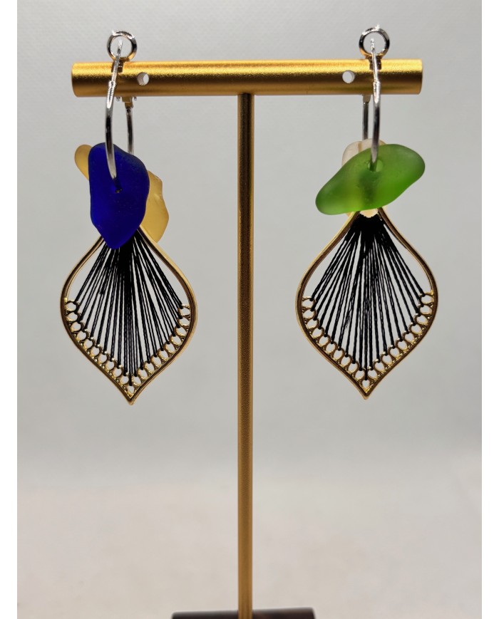 PENDIENTES ARTESANOS DE CRISTAL MARINO