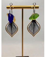 PENDIENTES ARTESANOS DE CRISTAL MARINO