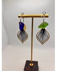 PENDIENTES ARTESANOS DE CRISTAL MARINO