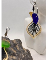 PENDIENTES ARTESANOS DE CRISTAL MARINO