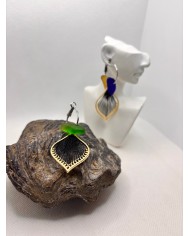 PENDIENTES ARTESANOS DE CRISTAL MARINO