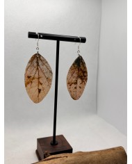 EDICIÓN PLATA pendientes artesanos de hoja natural
