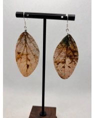 EDICIÓN PLATA pendientes artesanos de hoja natural