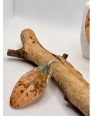 EDICIÓN PLATA pendientes artesanos de hoja natural