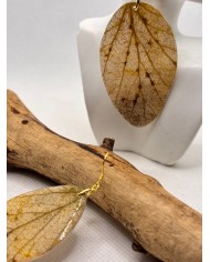 EDICIÓN PLATA pendientes artesanos de hoja natural