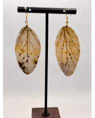 EDICIÓN PLATA pendientes artesanos de hoja natural