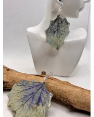 EDICIÓN PLATA pendientes artesanos de hoja natural