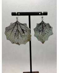 EDICIÓN PLATA pendientes artesanos de hoja natural