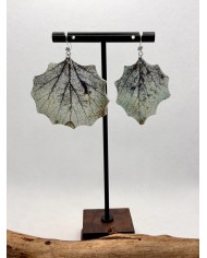 EDICIÓN PLATA pendientes artesanos de hoja natural