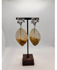 EDICIÓN LIMITADA pendientes artesanos de hoja  natural