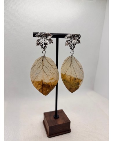 EDICIÓN LIMITADA pendientes artesanos de hoja  natural