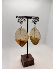 EDICIÓN LIMITADA pendientes artesanos de hoja  natural