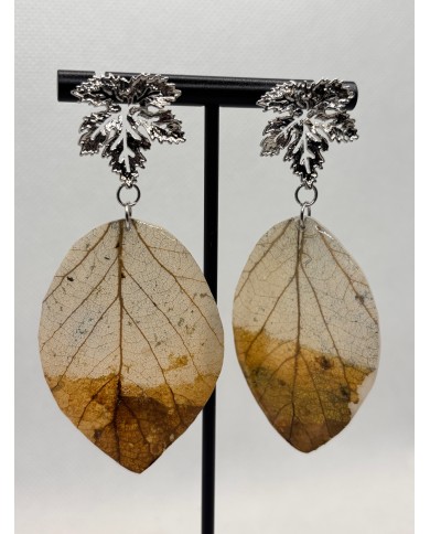 EDICIÓN LIMITADA pendientes artesanos de hoja  natural
