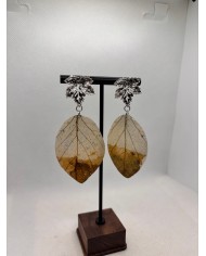 EDICIÓN LIMITADA pendientes artesanos de hoja  natural