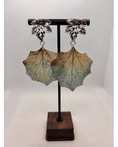 EDICIÓN LIMITADA pendientes artesanos  de hoja natural